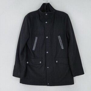 Kenneth Cole Coat Mens Small Black Wool Blend Overcoat Classic Career Casual